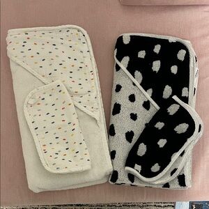 Pottery Barn Modern Baby Towel Set Lot